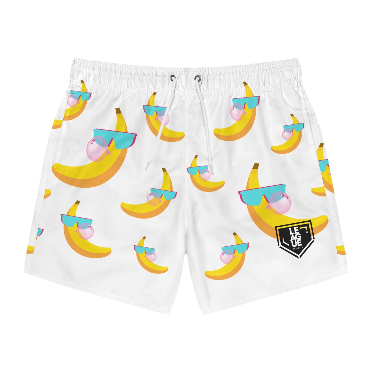 Bananas + Bubbles Swim Trunks - White