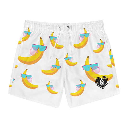 Bananas + Bubbles Swim Trunks - White