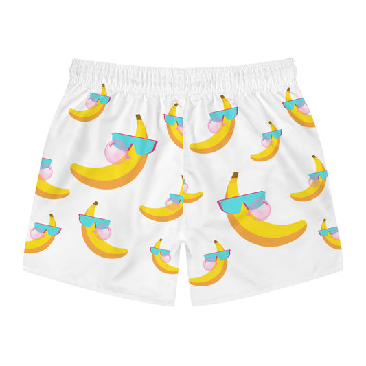 Bananas + Bubbles Swim Trunks - White