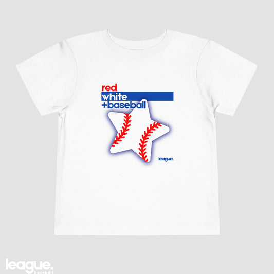 Red White + Baseball Toddler Tee
